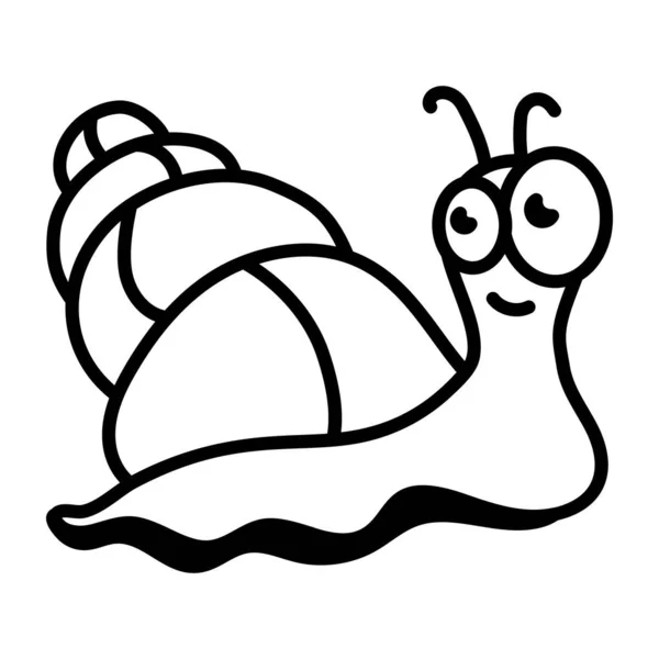 Cute Snail Shell Hand Drawn Vector Illustration — Stock Vector