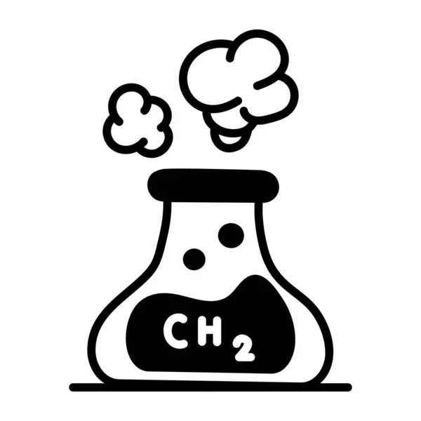 Значок Хімічної Пробірки Хімічна Колба Хімічним Символом Векторна Ілюстрація — стоковий вектор