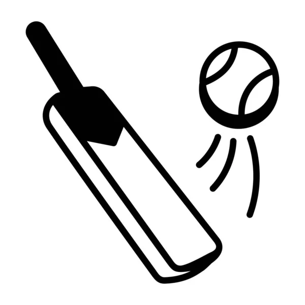 Значок Крикета Стиль Контура — стоковый вектор