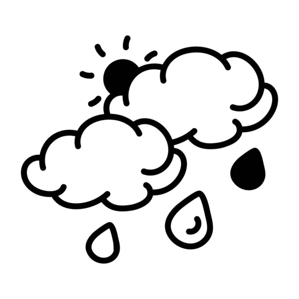 Ručně Kreslený Kreslený Kreslený Symbol Předpovědi Počasí — Stockový vektor
