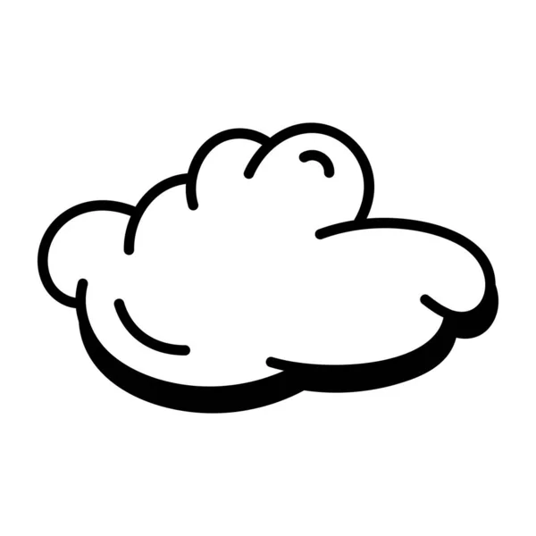 Σύννεφο Σκίτσα Κινουμένων Σχεδίων Απομονωμένο Λευκό Φόντο — Διανυσματικό Αρχείο