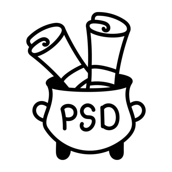 Pot Isolé Avec Papier Vectoriel Illustration Arrière Plan — Image vectorielle