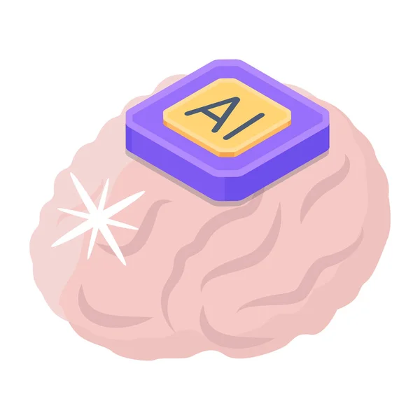 Ikona Mozku Vektorové Ilustrace Pozadí Umělý Intelekt — Stockový vektor