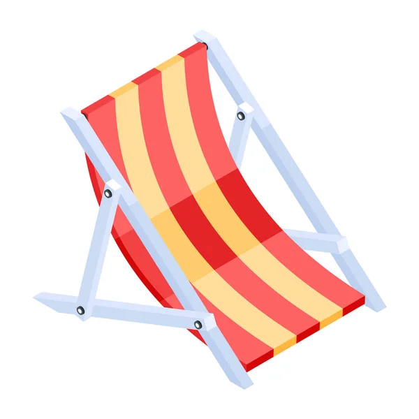 Beach Chair Isolated Icon Vector Illustration — Stock Vector