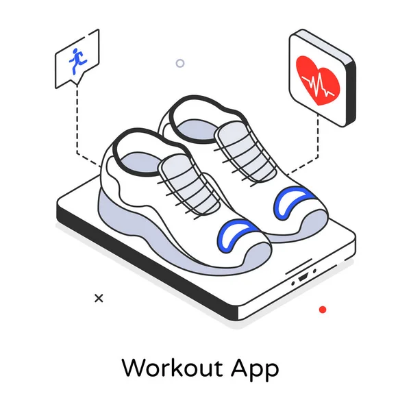 App Trabalhar Para Fora Ícone Ilustração Vetor Sapatos — Vetor de Stock