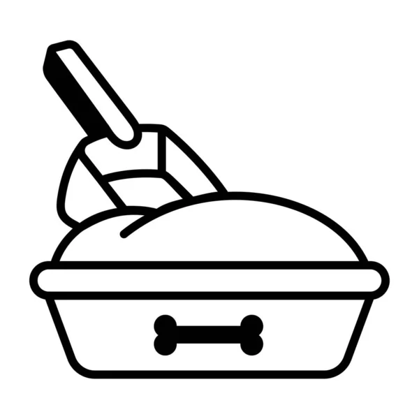 Dog Bowl Vector Illustration Icon — Stock Vector
