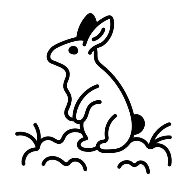 Векторная Иллюстрация Простой Иконки Кролика — стоковый вектор