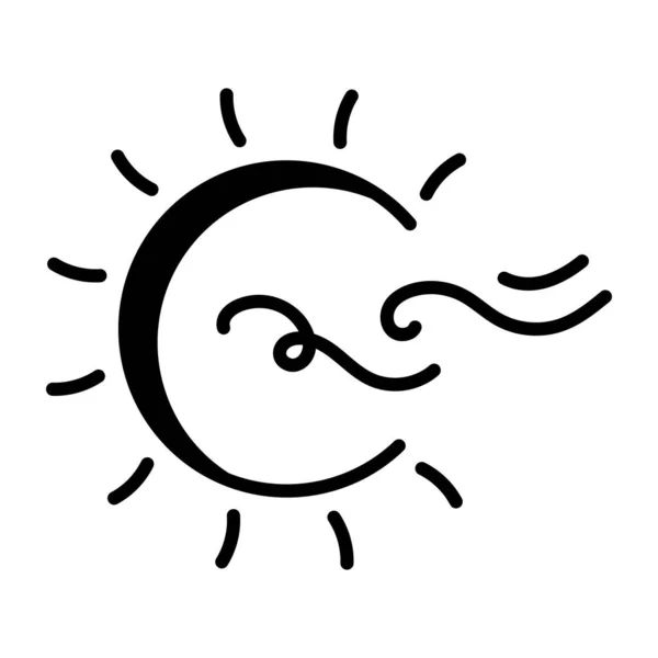 Vector Icono Línea Solar Signo Del Sol Verano Contorno Aislado — Vector de stock