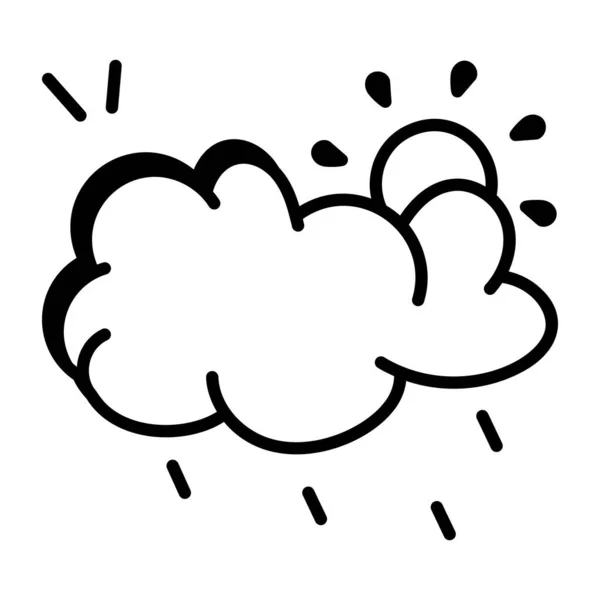 Іконка Хмарного Дощу Контурному Стилі — стоковий вектор