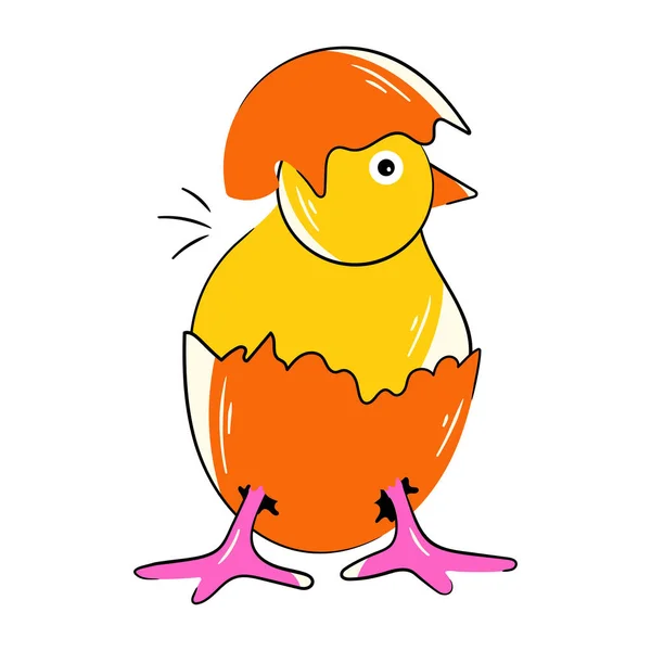 Uccello Del Fumetto Disegnato Mano Libera — Vettoriale Stock