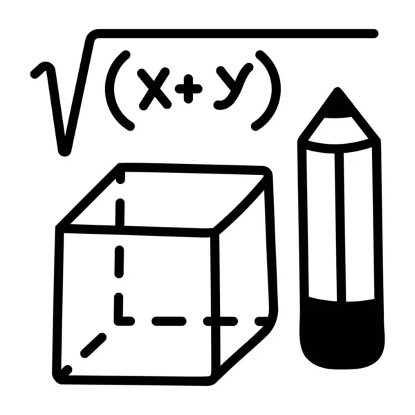 Linienzeichnung Cartoon Mathematik Vektorillustration — Stockvektor