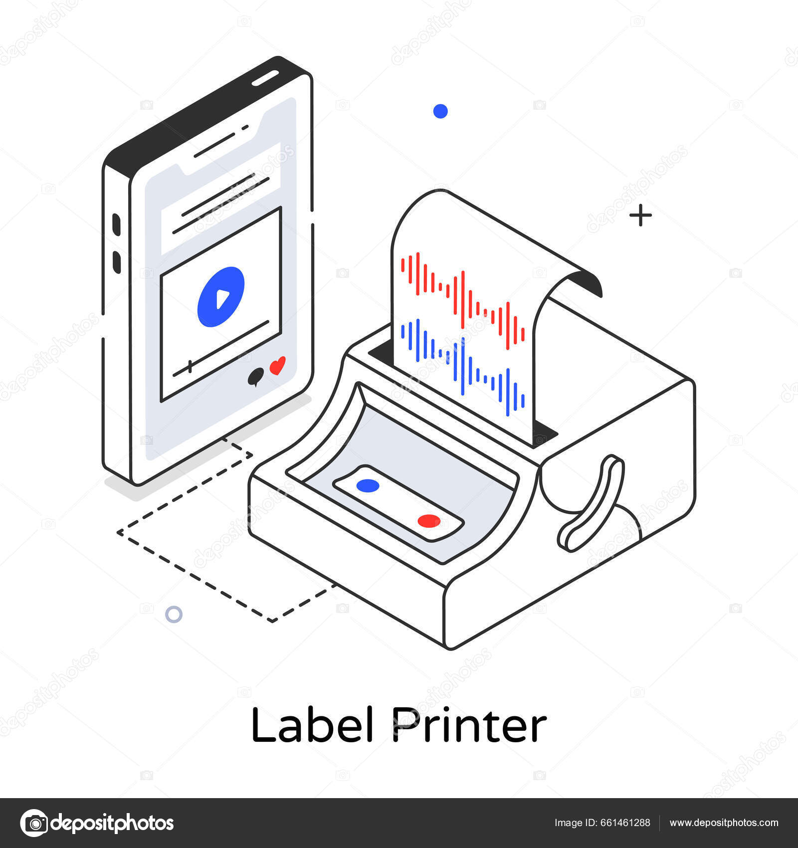 Label Printer Icon Modern Vector Illustration Stock Vector by ©vectorsmarket 661461288