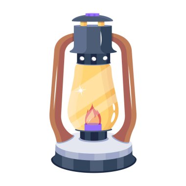 kamp feneri beyaz arkaplanda izole edilmiş simge