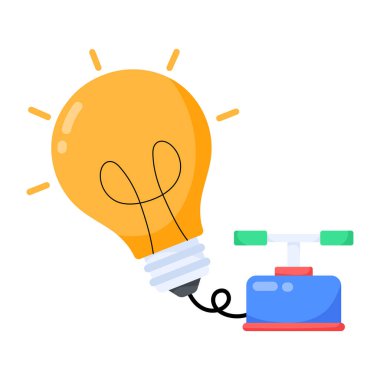 Ampul lambası simgesi düz stil 