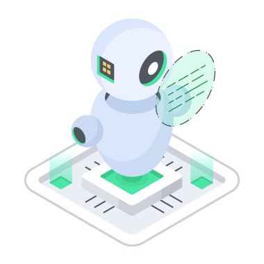 yapay robot simgesi, çizgi film biçimi 