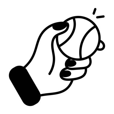 El ele tutuşan top simgesi vektörü