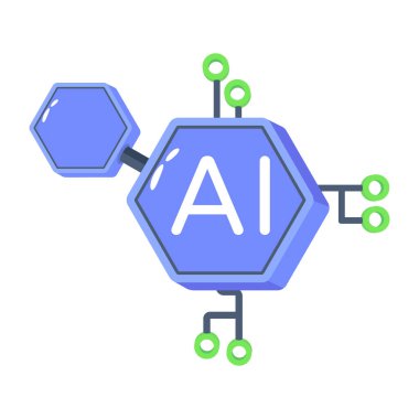 ai zeka simgesi vektör illüstrasyonu 