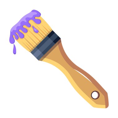 Mor boya ikonlu boya fırçası 