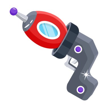 Fütüristik silah, VR oyun silahı ikonu, vektör illüstrasyonu      