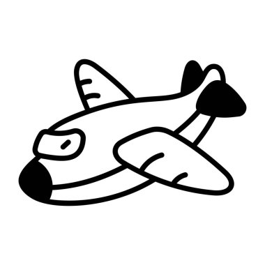 şirin düzlem ikonu vektör çizimi 