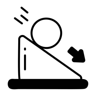 Top ve üçgenli matematik konsepti simgesi, vektör illüstrasyonu basit tasarım