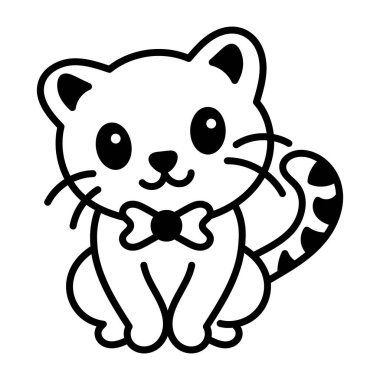 Papyonlu ve kurdeleli şirin bir kedi. 