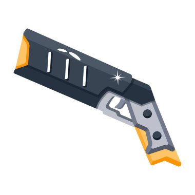 Fütüristik silah, VR oyun silahı ikonu, vektör illüstrasyonu      