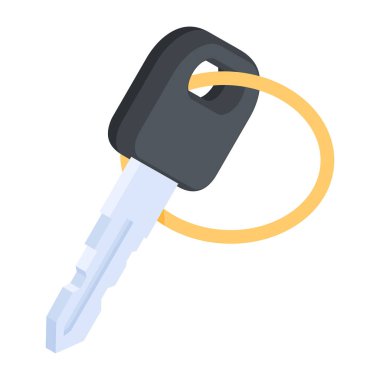 Araba anahtar simgesi, düz stil 