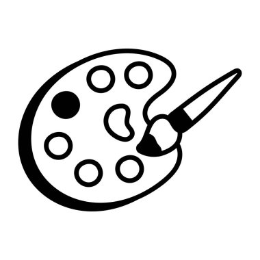 Renkli palet fırçası 