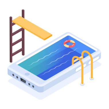 Modern yüzme havuzu ikonu