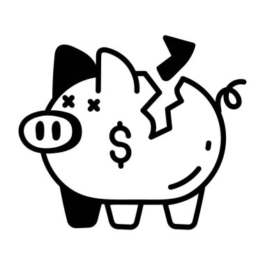 Domuz parası banka simgesi Web illüstrasyonu