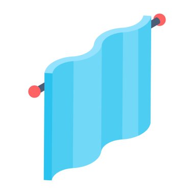 Perde simgesi, vektör illüstrasyonu