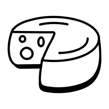 Bir peynir kafasının çizgi çizimi 