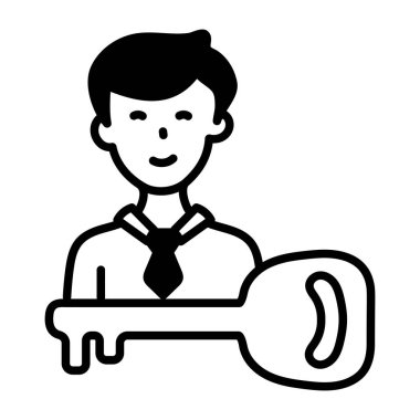 Anahtar çalışanın kişiselleştirilebilir kusurlu simgesi