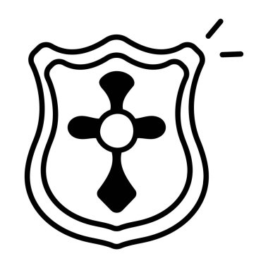 kalkan ikon vektör illüstrasyonu 