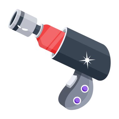 Fütüristik silah, VR oyun silahı ikonu, vektör illüstrasyonu      