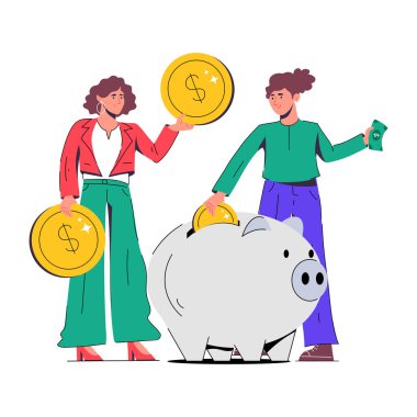 Gençlerin elinde bozuk para ve kumbara var.. 