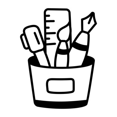 Çizim araçlarının vektör çizimi. 