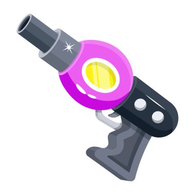 Fütüristik silah, VR oyun silahı ikonu, vektör illüstrasyonu      