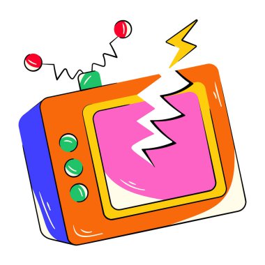 Ekranda retro tarzı TV anahtarı 