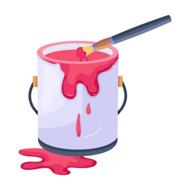 Kovada boya ile boya fırçası