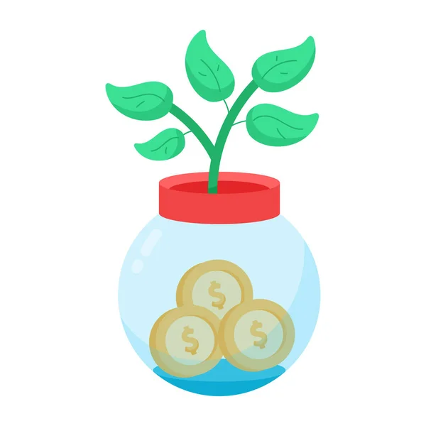 Geld Konzept Mit Pflanzen Icon Design Vektorillustration — Stockvektor