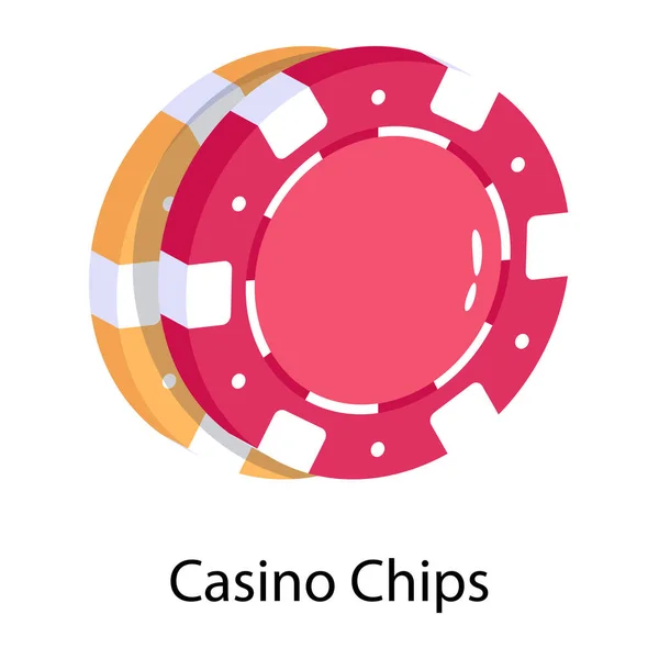 Casino Chips Icono Plano Estilo Plano — Vector de stock
