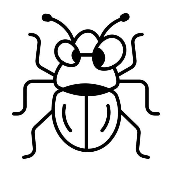 Bir Uğur Böceğinin Çizgi Çizimi — Stok Vektör