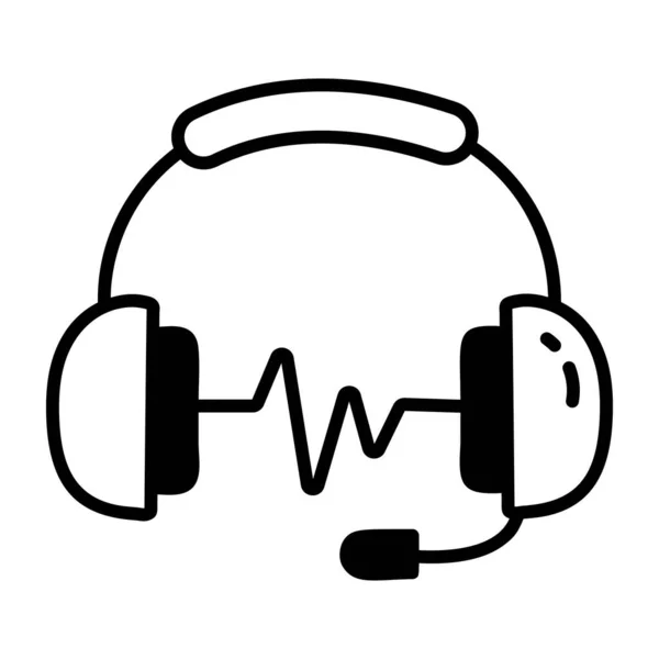 Headphones Music Isolated Icon Vector Illustration Design — Stock Vector