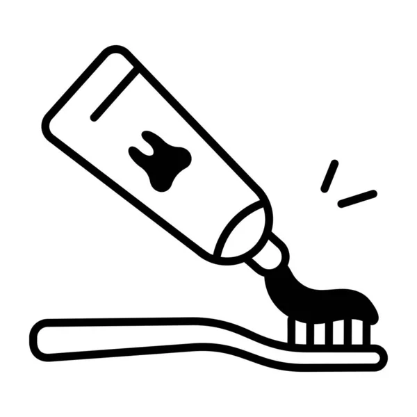 Icono Moderno Dibujado Mano Cepillo Pasta Dientes — Vector de stock