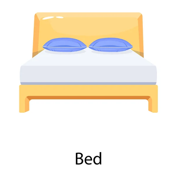 Şık Yatağın Düz Bir Simgesi — Stok Vektör