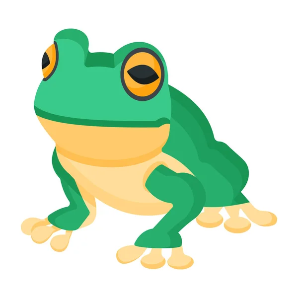 一只五彩斑斓的青蛙的扁平风格图标 — 图库矢量图片