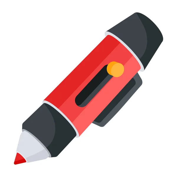 Red Pen White Background Vector Illustration — Stock Vector