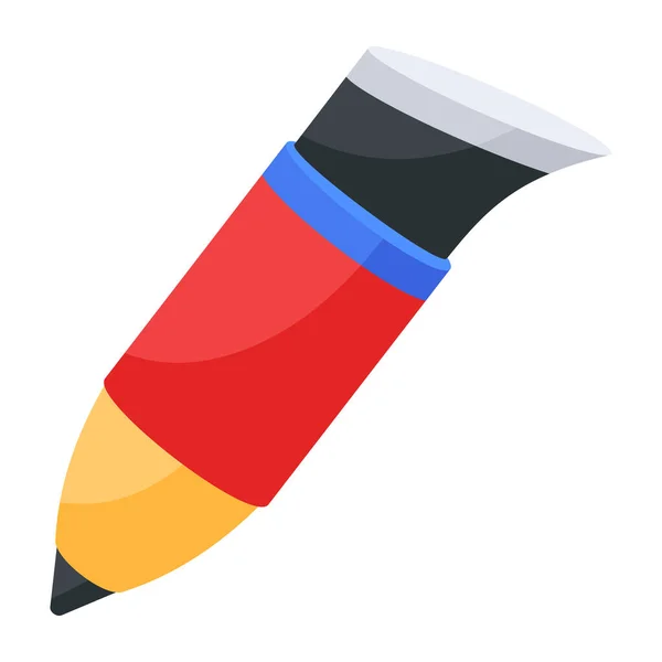 白い背景に赤い柄の鉛筆 — ストックベクタ